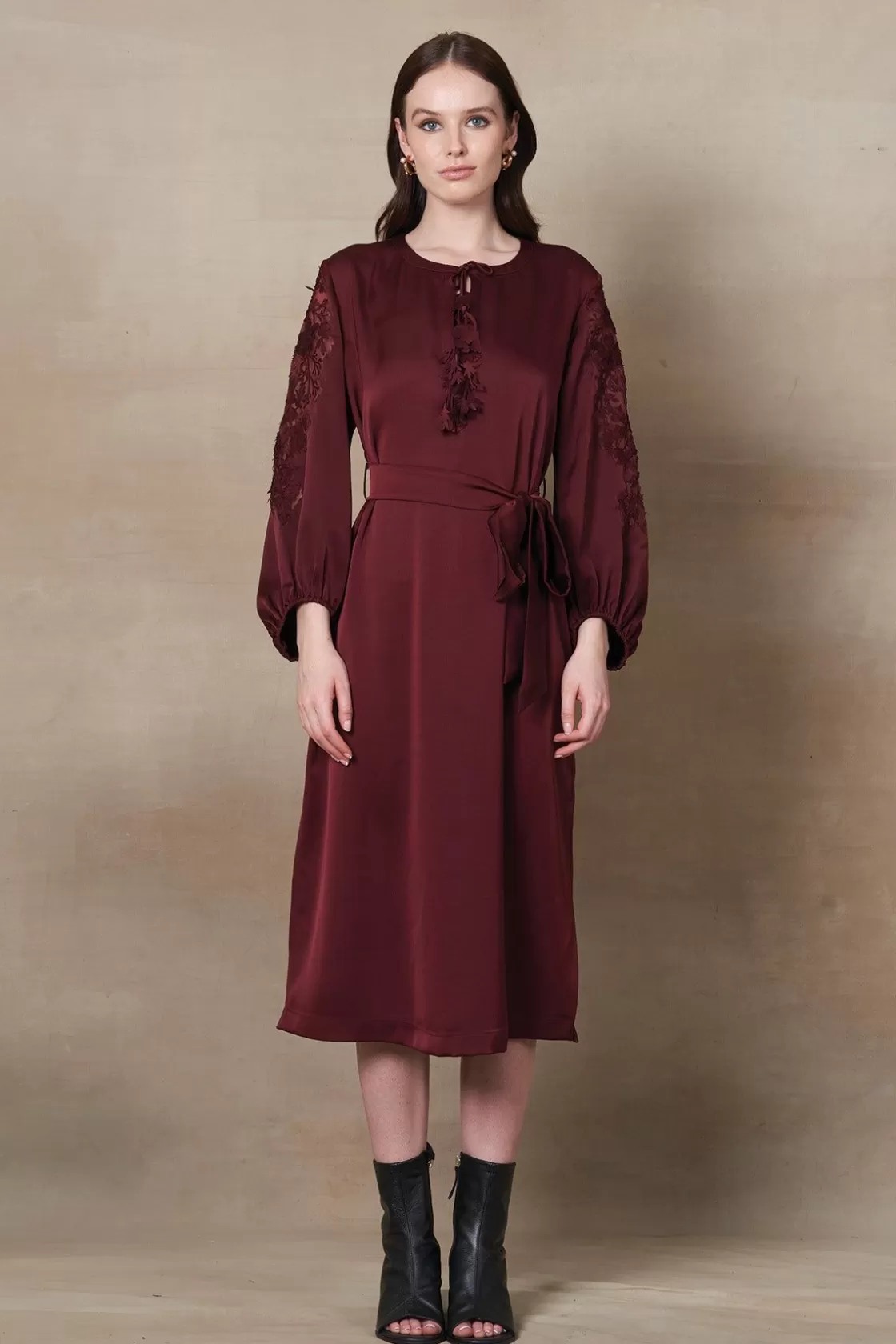 RANNA GILL Dresses-Bella Dress Oxblood