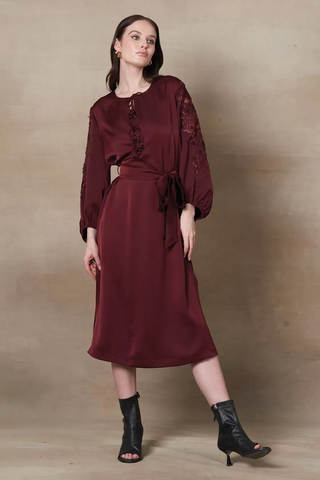 RANNA GILL Dresses-Bella Dress Oxblood