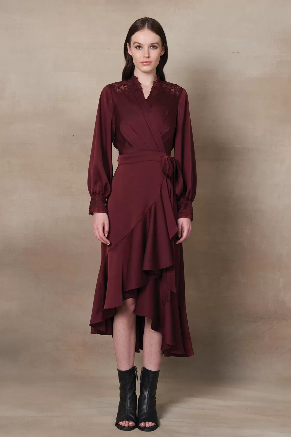 RANNA GILL Dresses-Bre Dress Oxblood