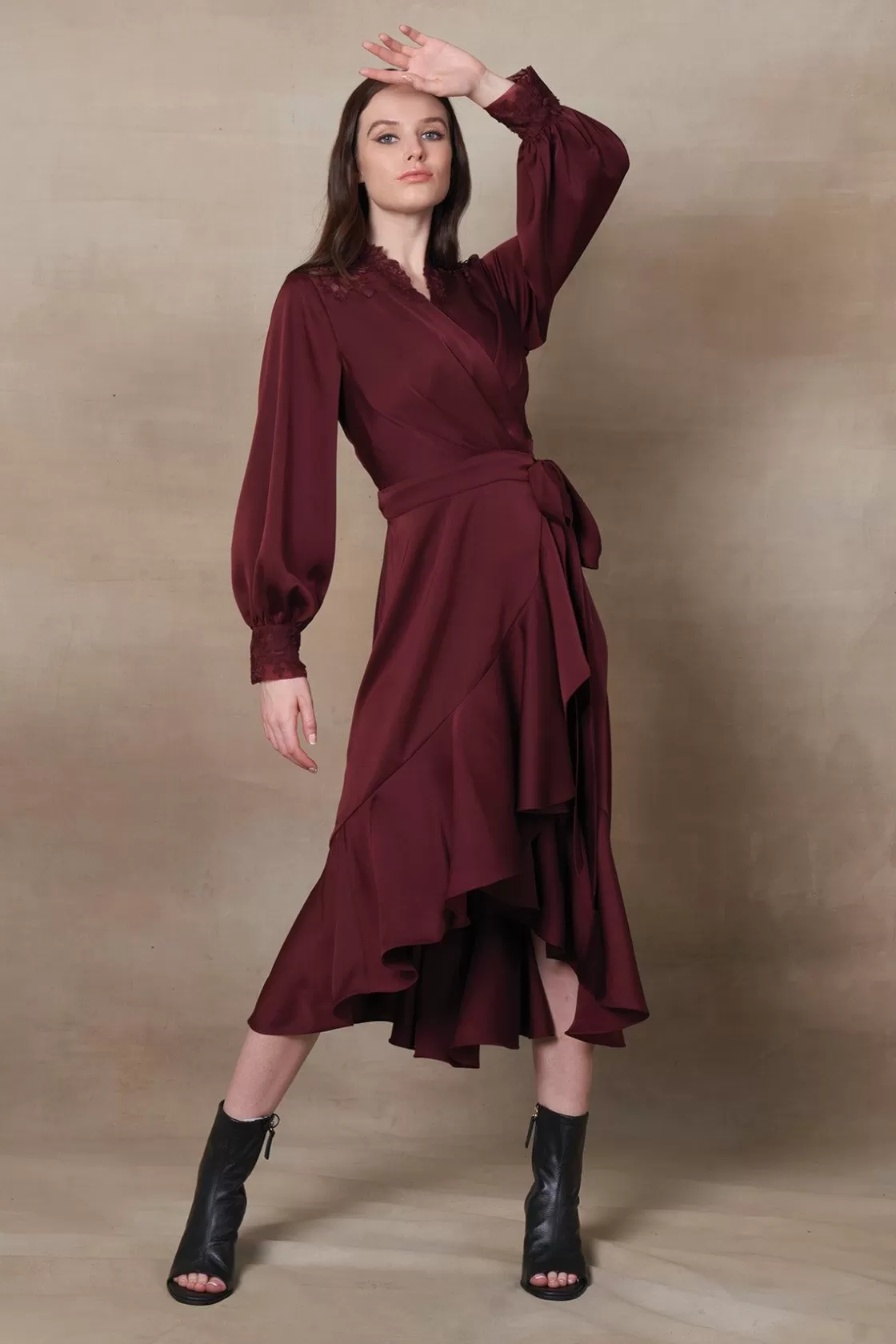 RANNA GILL Dresses-Bre Dress Oxblood