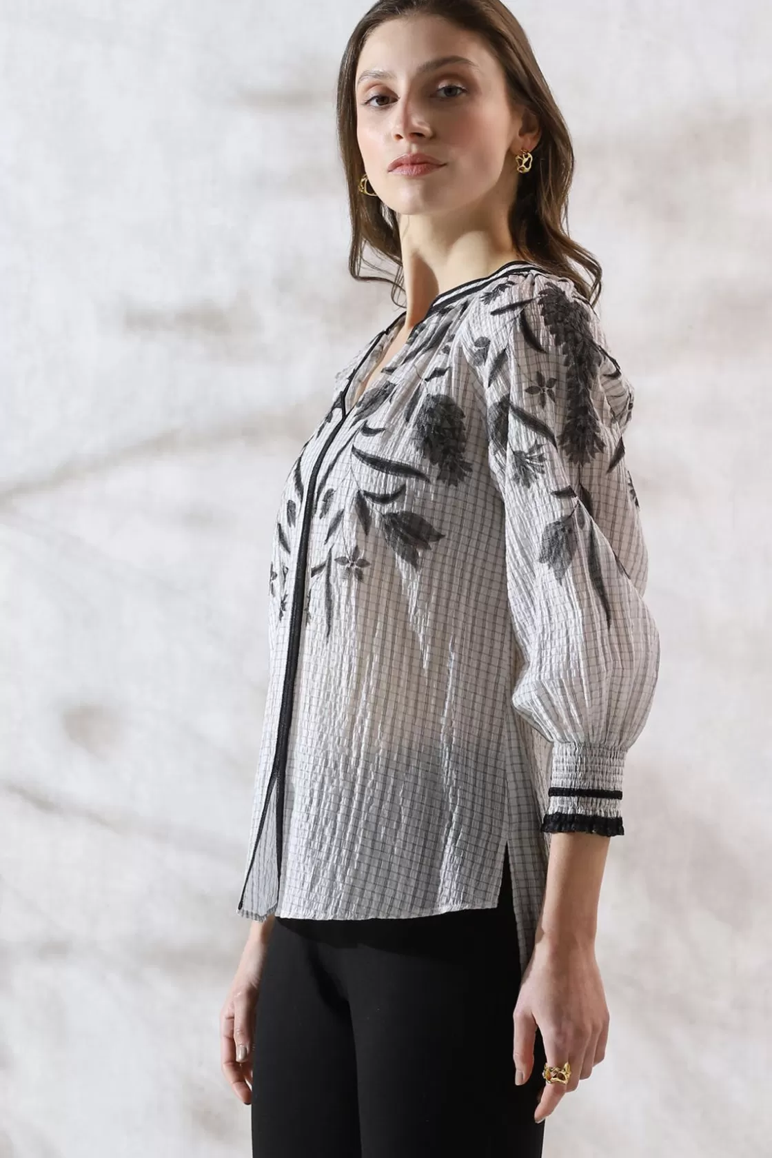 RANNA GILL Tops-Casie Blouse Black & White