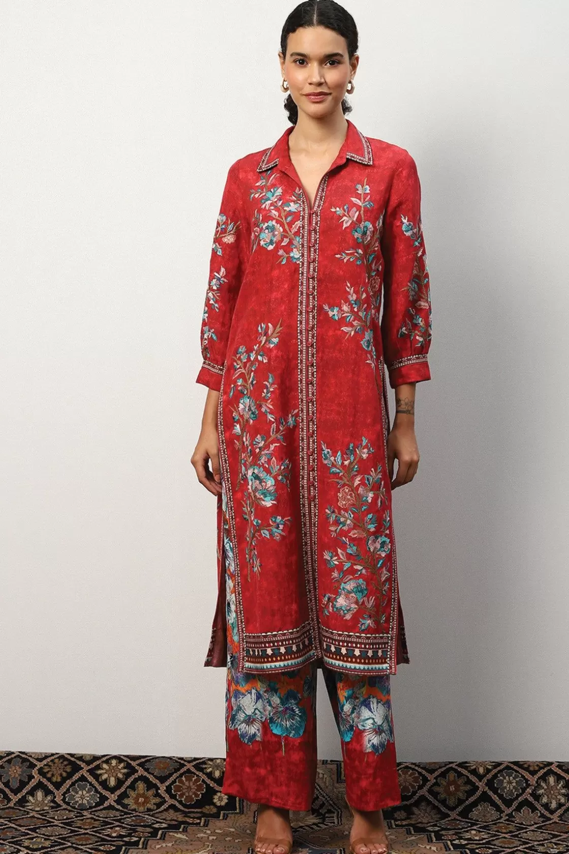 RANNA GILL Tunics-Eloise Tunic Red