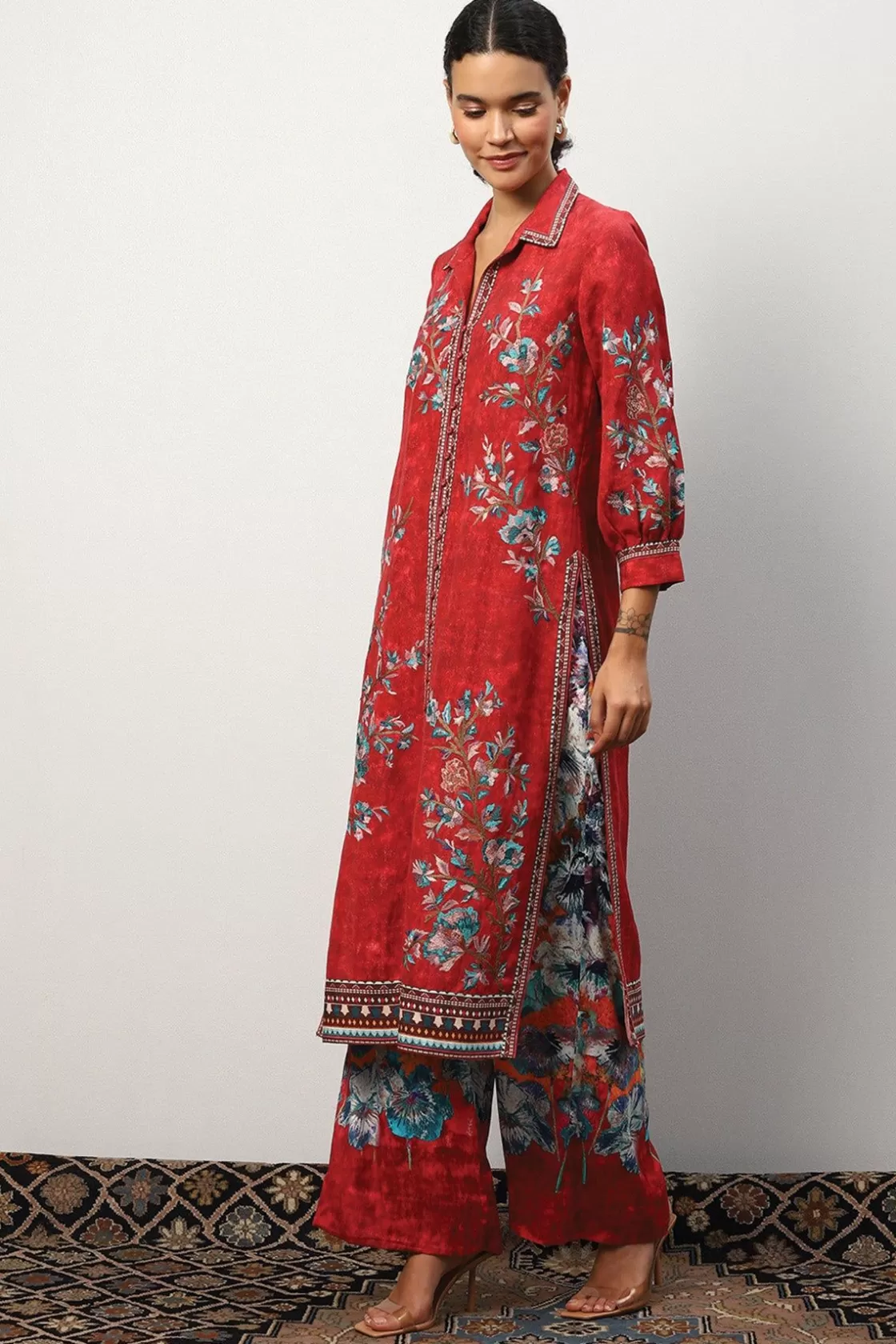 RANNA GILL Tunics-Eloise Tunic Red