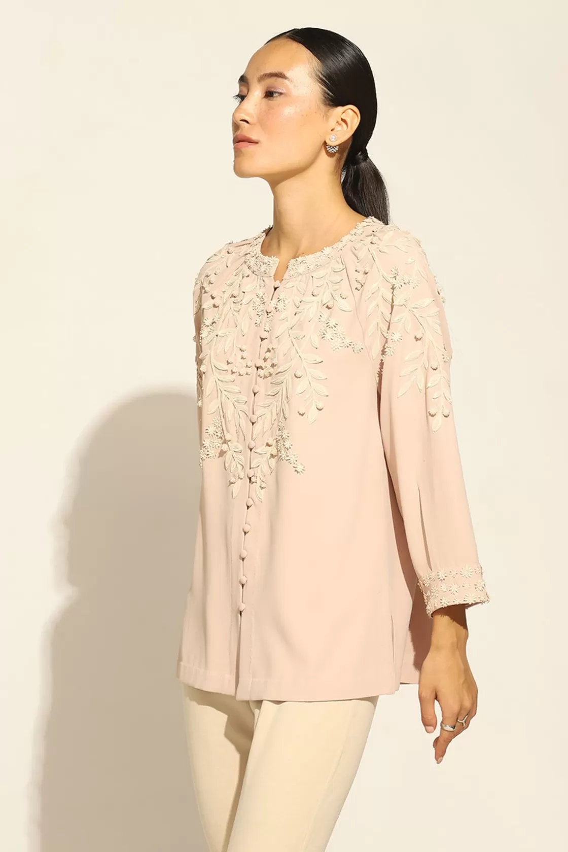 RANNA GILL Tops-Genesis Blouse Salmon