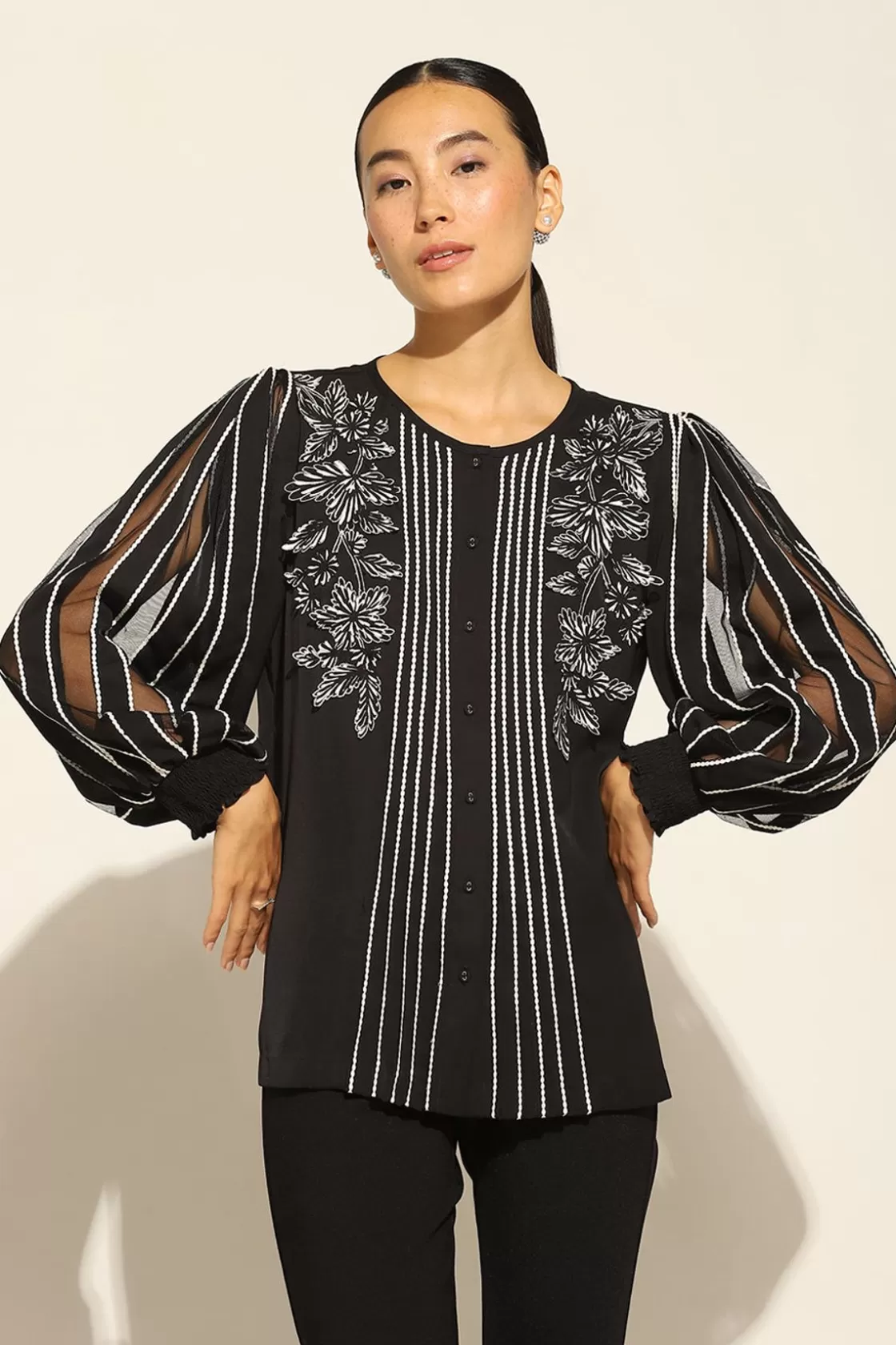 RANNA GILL Tops-Hera Blouse Black