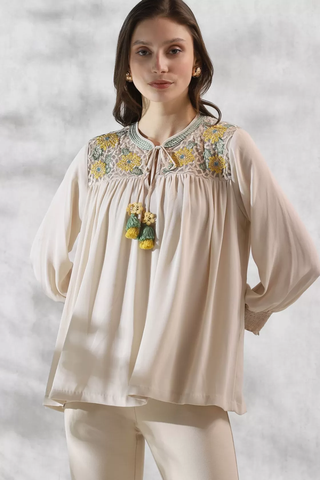 RANNA GILL Tops-Indya Blouse Birch