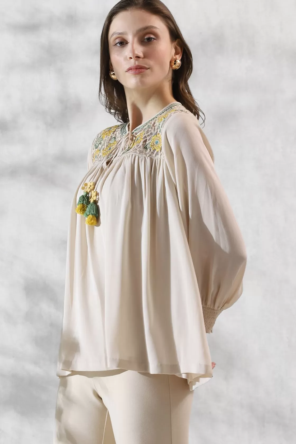 RANNA GILL Tops-Indya Blouse Birch