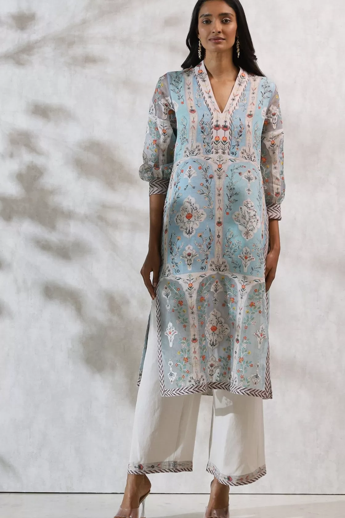 RANNA GILL Indian Tunic Sets-Ishna Tunic Set Blue