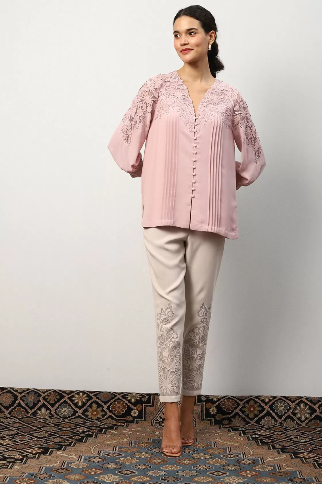 RANNA GILL Tops-Maeve Blouse Blush