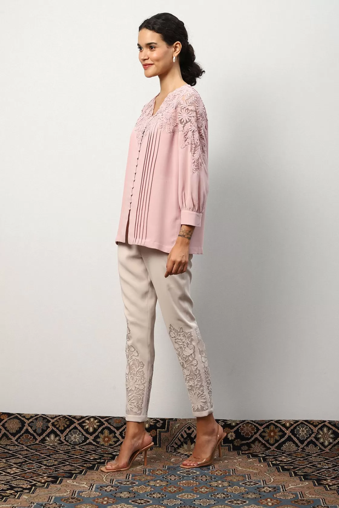 RANNA GILL Tops-Maeve Blouse Blush