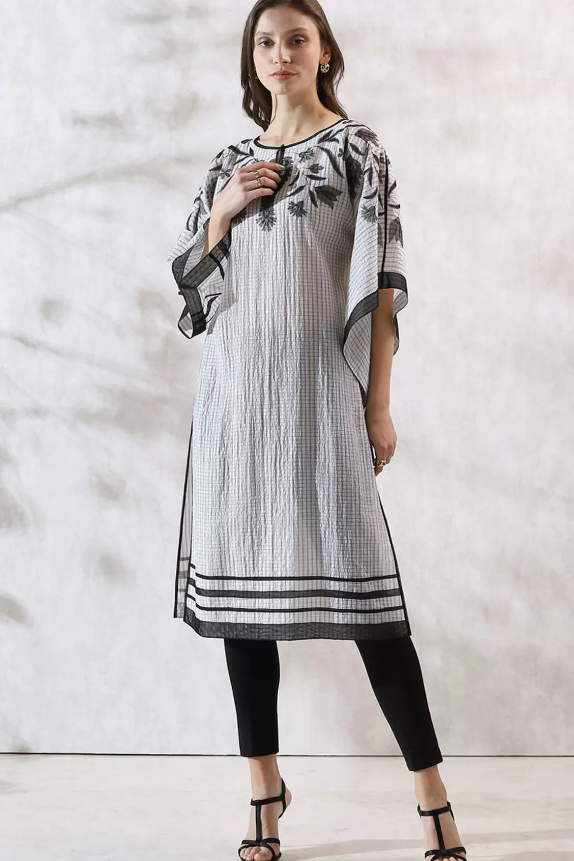 RANNA GILL Tunics-Nancy Tunic Black & White