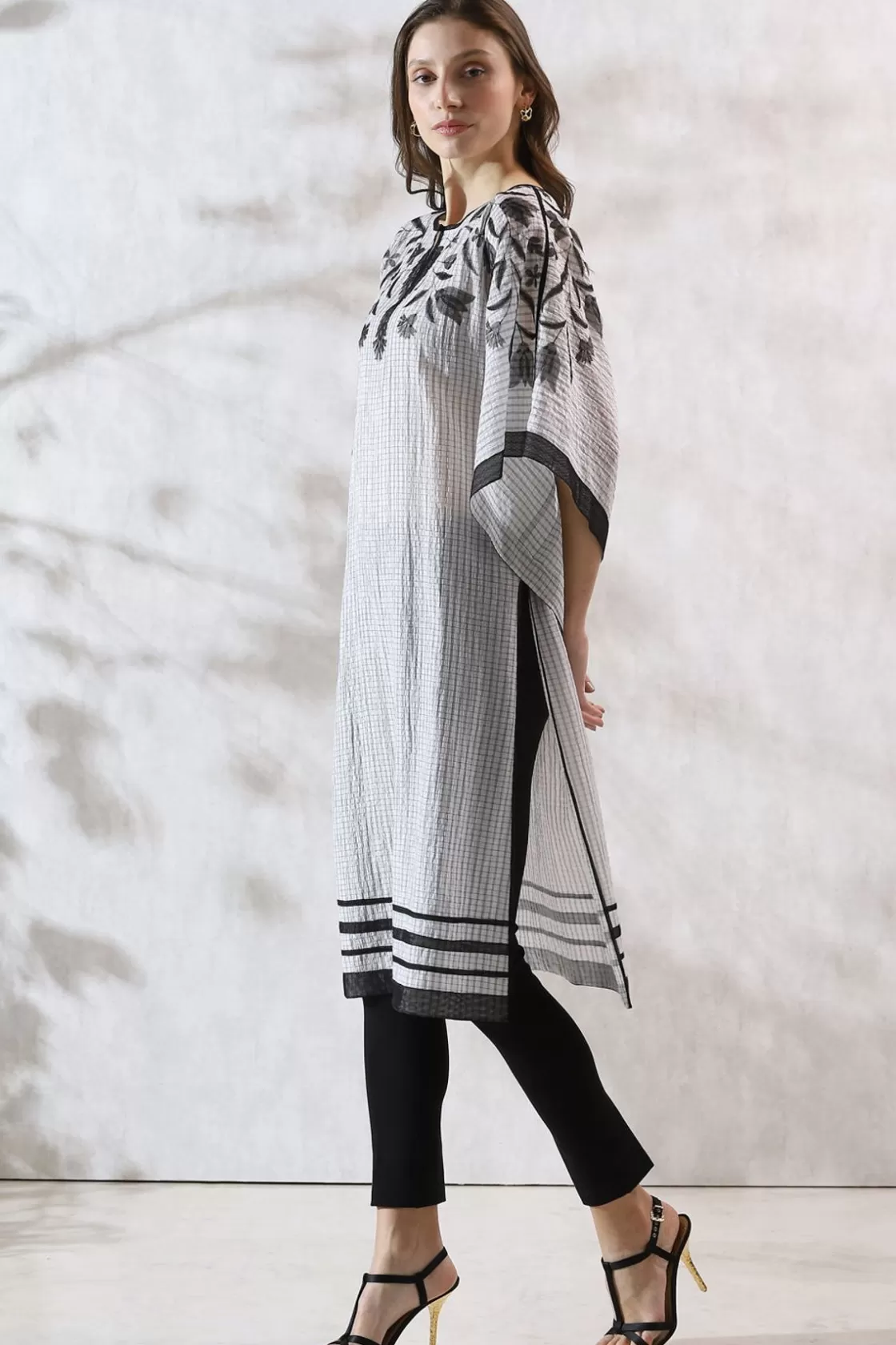 RANNA GILL Tunics-Nancy Tunic Black & White