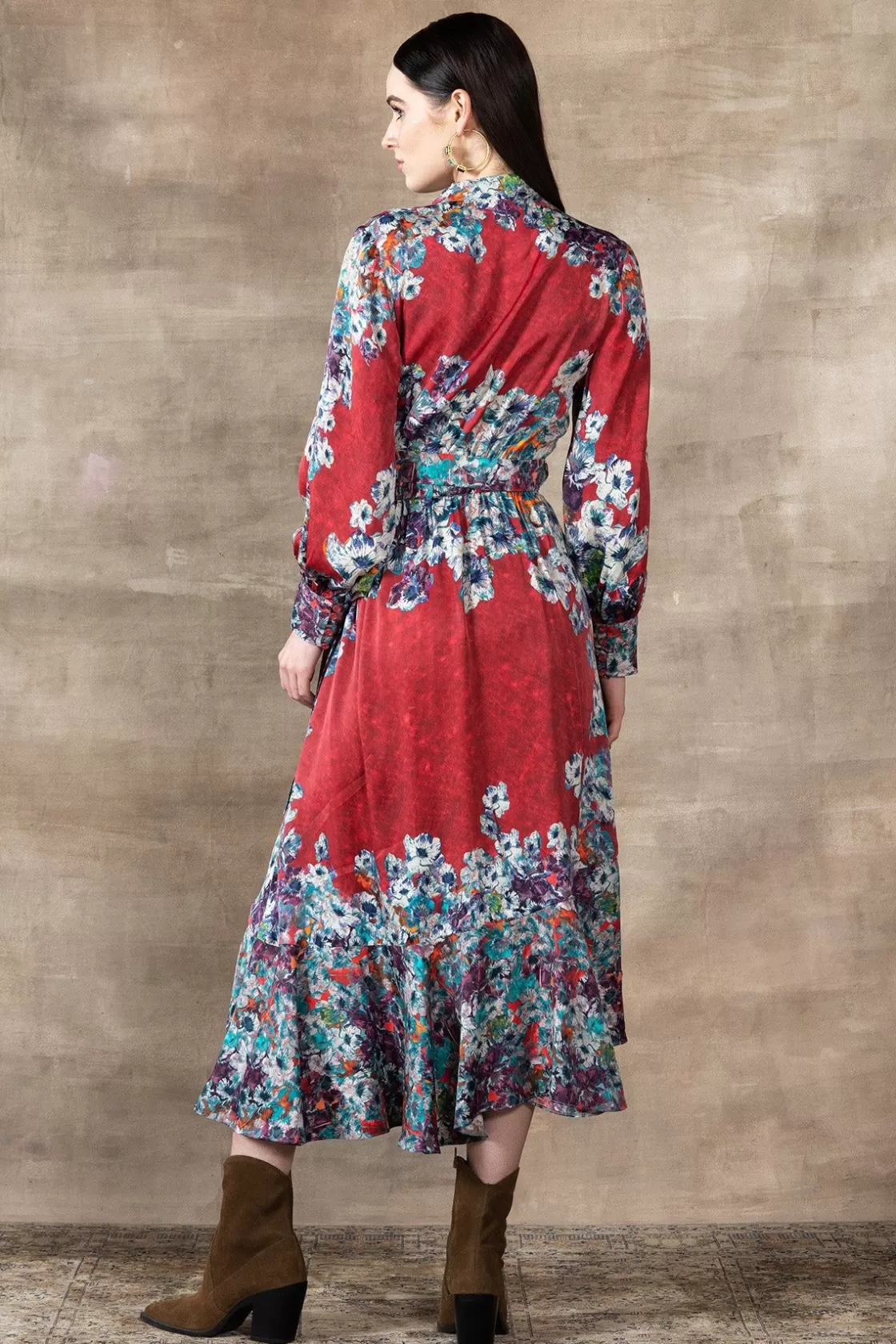 RANNA GILL Dresses-Naomi Wrap Dress Red