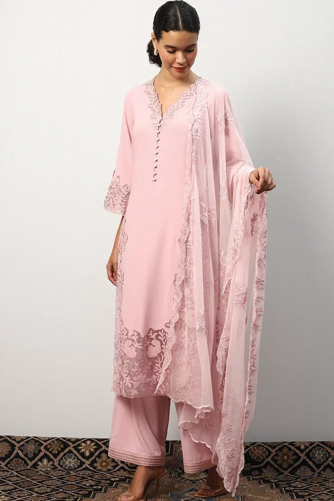 RANNA GILL Tops-Orchid Tunic Set Pink