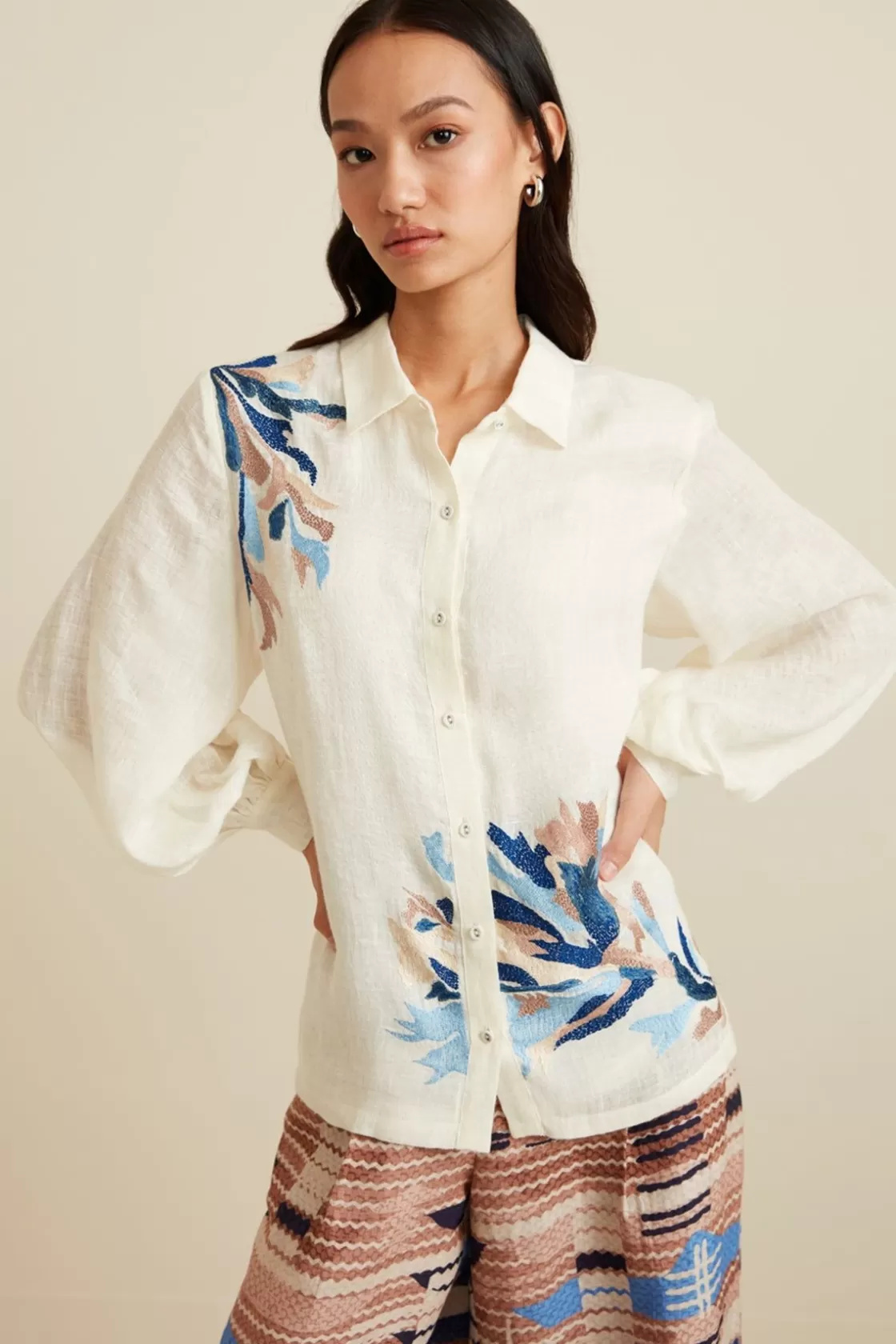 RANNA GILL Tops-Sadie Blouse Ivory