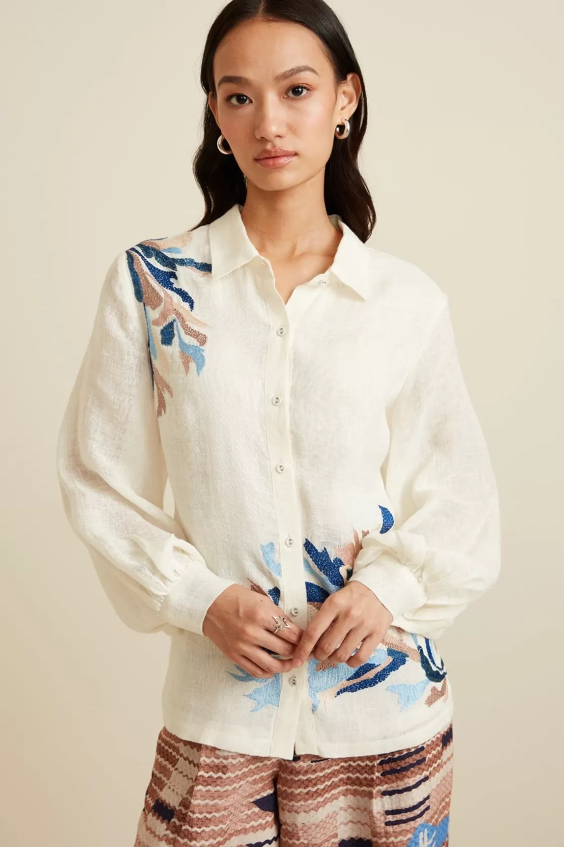 RANNA GILL Tops-Sadie Blouse Ivory