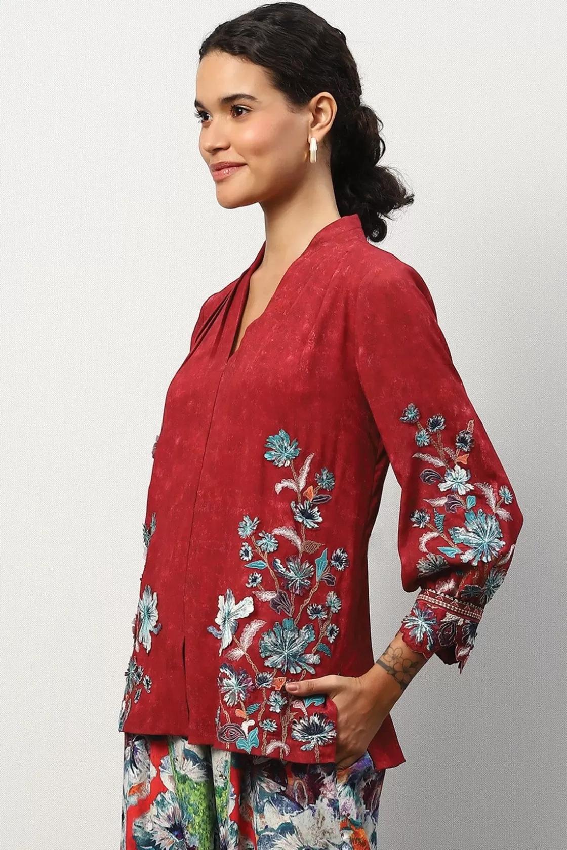 RANNA GILL Tops-Tiana Blouse Red