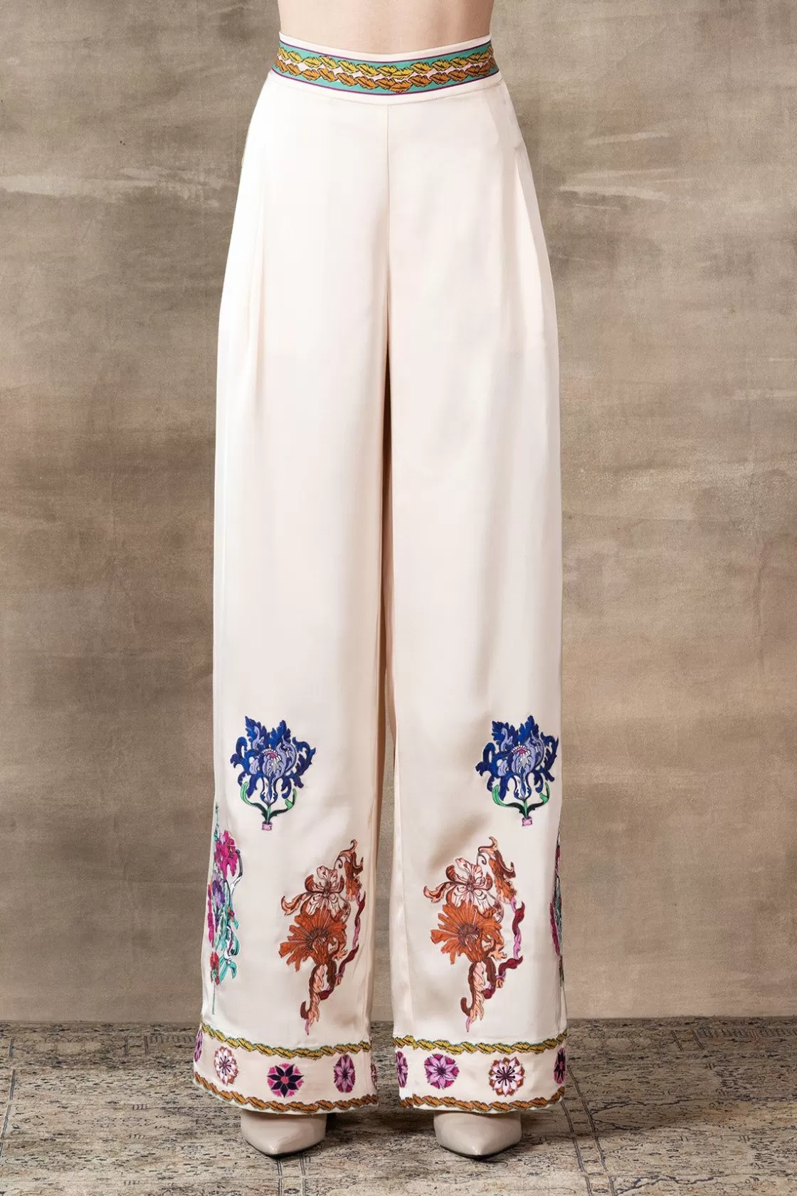 RANNA GILL Pants-Valencia Wide-Leg Pants Snow White