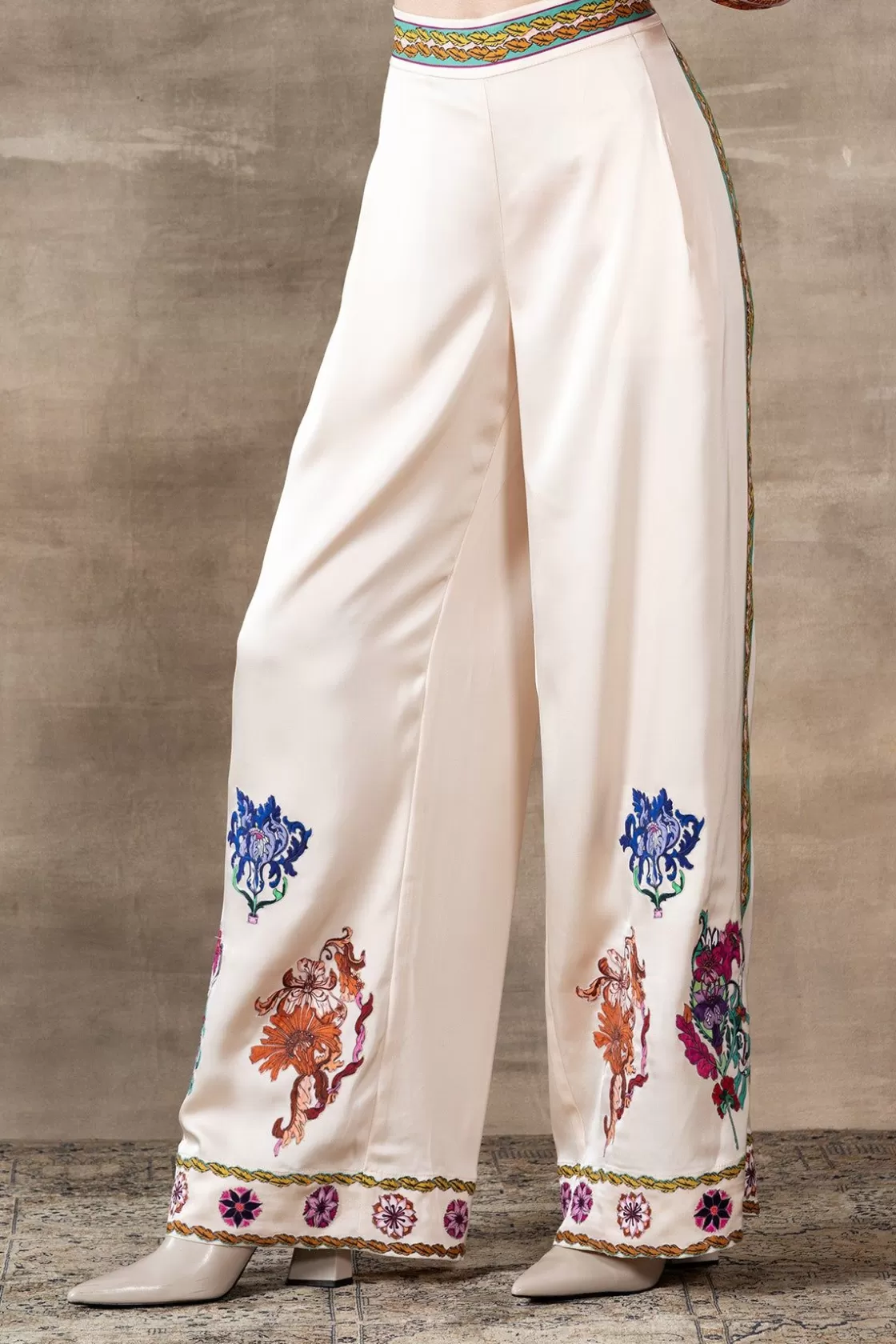 RANNA GILL Pants-Valencia Wide-Leg Pants Snow White